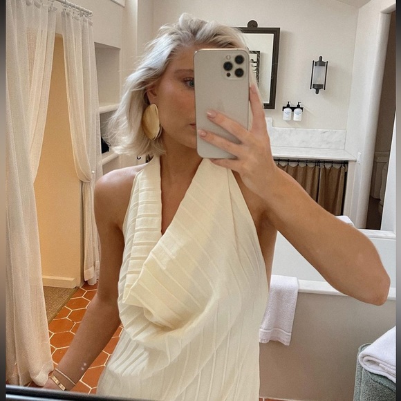 ZARA PLEATED HALTER DRESS - Picture 8 of 16